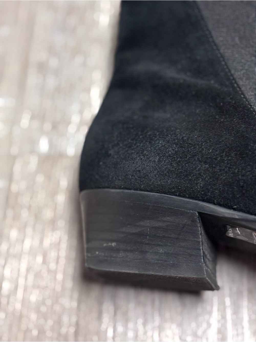 Aquatalia Fausta Black Suede Western Chelsea Ankle Boot - Picture 6 of 9